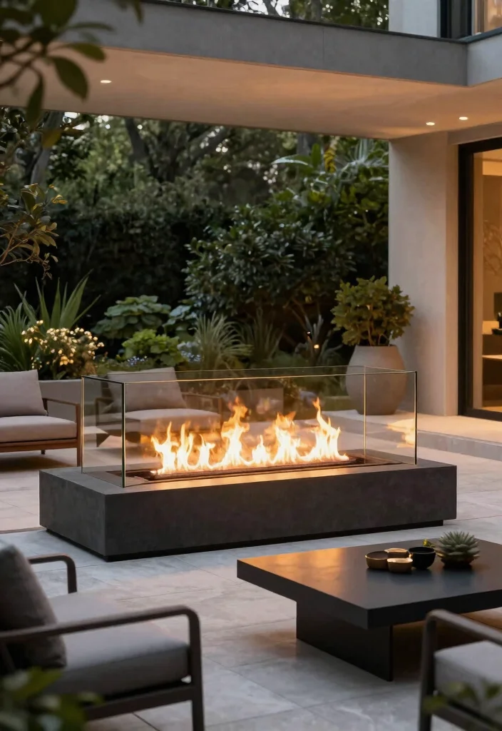 10 Best Outdoor Fireplace Surround Ideas for Cozy Patios 6 10 Best Outdoor Fireplace Surround Ideas for Cozy Patios 6. Contemporary Glass Surround 0