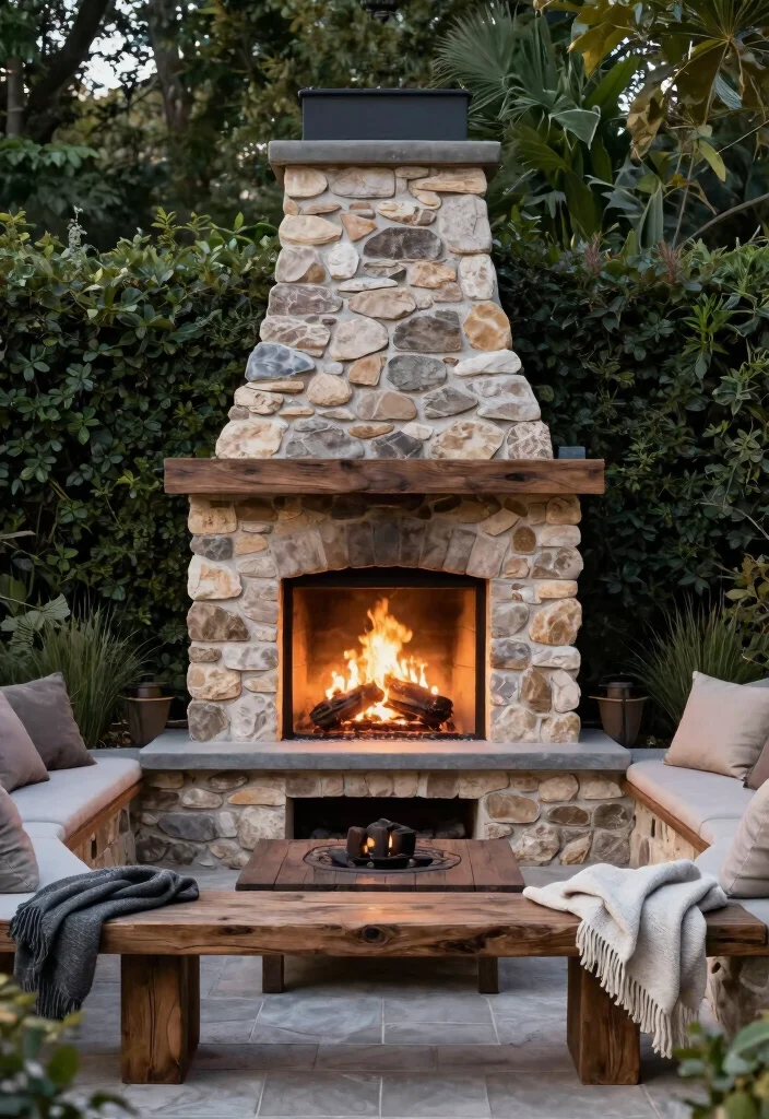 10 Best Outdoor Fireplace Surround Ideas for Cozy Patios 9 10 Best Outdoor Fireplace Surround Ideas for Cozy Patios 9. Multi Level Surround for Depth 0