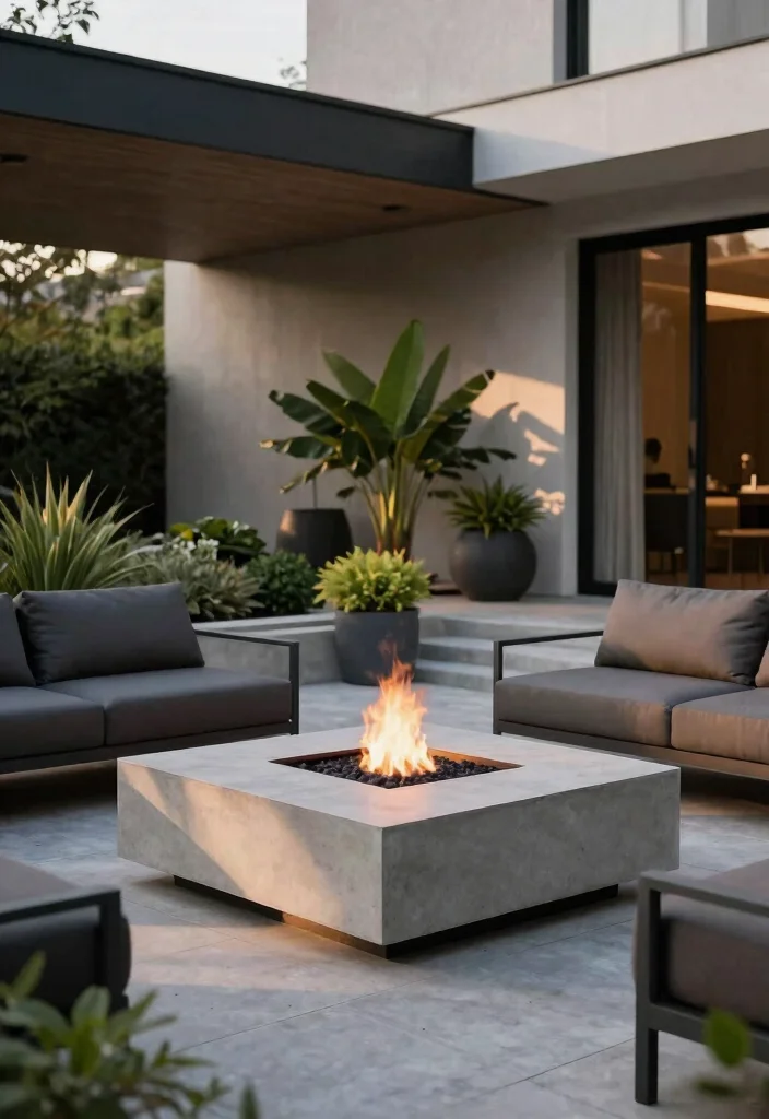 10 Best Outdoor Gas Fireplace Ideas for Easy Warmth 1 10 Best Outdoor Gas Fireplace Ideas for Easy Warmth 1. Modern Minimalist Gas Fire Pit 0