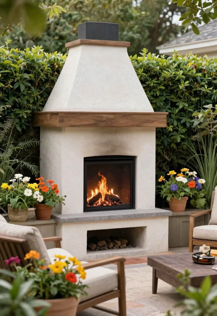 10 Best Outdoor Gas Fireplace Ideas for Easy Warmth 10 10 Best Outdoor Gas Fireplace Ideas for Easy Warmth 10. Outdoor Gas Fireplace with Surrounding Planters 0