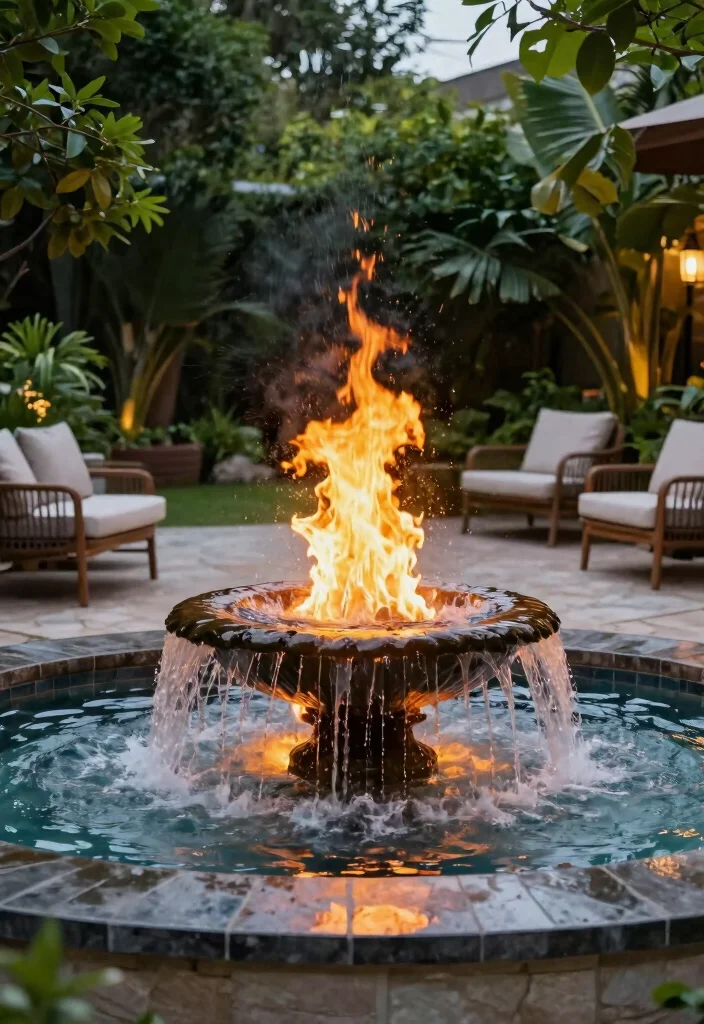 10 Best Outdoor Gas Fireplace Ideas for Easy Warmth 7 10 Best Outdoor Gas Fireplace Ideas for Easy Warmth 7. Fire and Water Combination Features 0