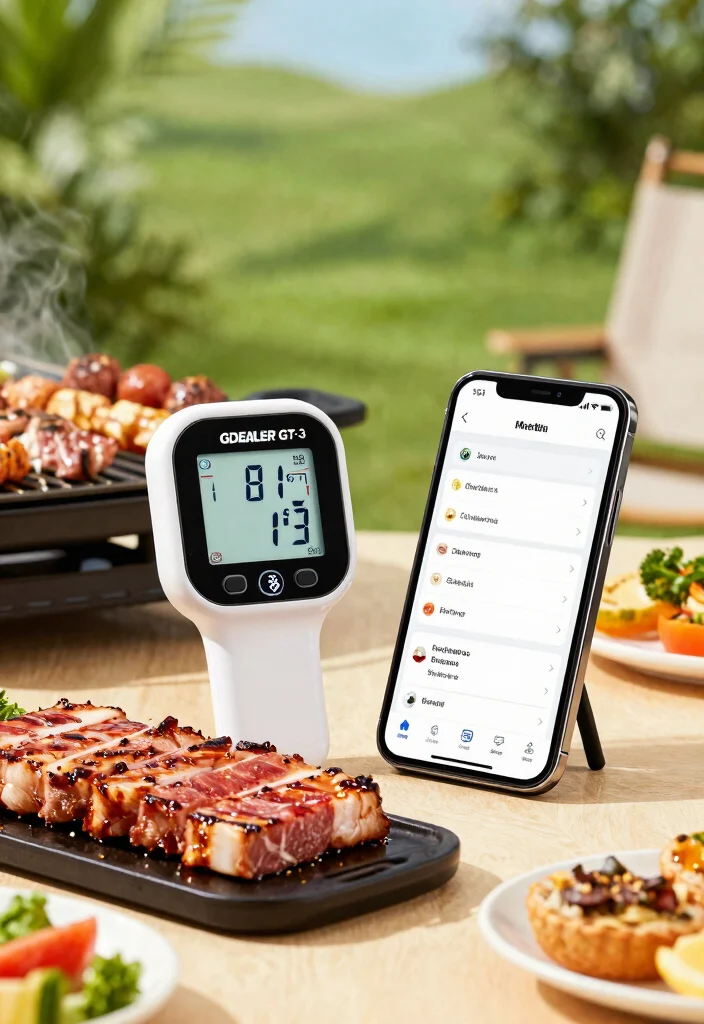 10 Best Thermometers for Gas Grill Accuracy 7 10 Best Thermometers for Gas Grill Accuracy 7. GDEALER GT 3 Meat Thermometer with Bluetooth 0
