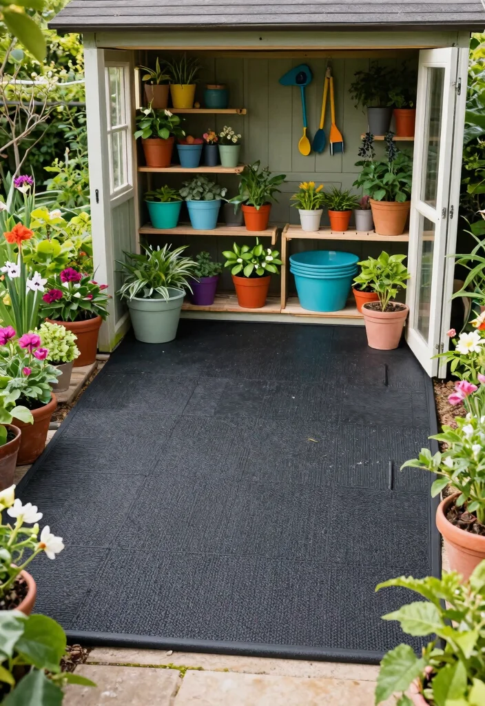 10 Durable Storage Shed Floor Ideas That Last 3. Rubber Flooring Mats 0