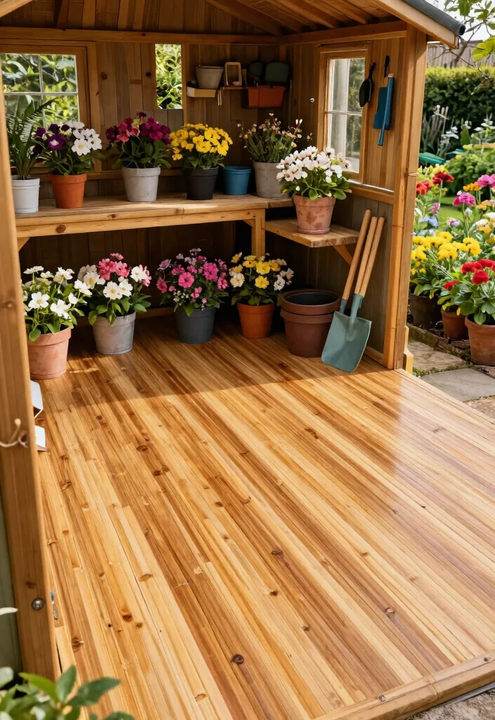 10 Durable Storage Shed Floor Ideas That Last 8. Bamboo Flooring 0