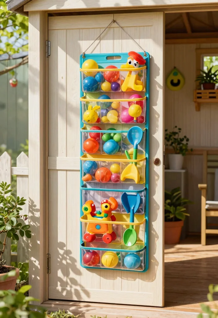 10 Practical Shed Toy Storage Ideas for Families 2. Vertical Garden Toy Organizer 0