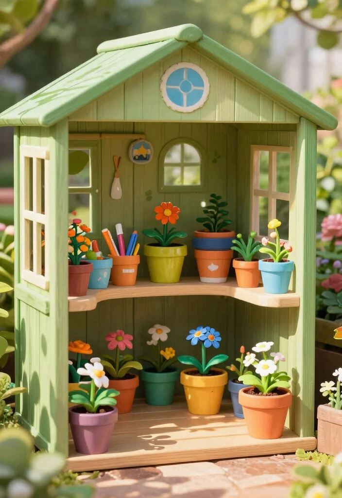 10 Practical Shed Toy Storage Ideas for Families 9. Garden Themed Toy Zone 0