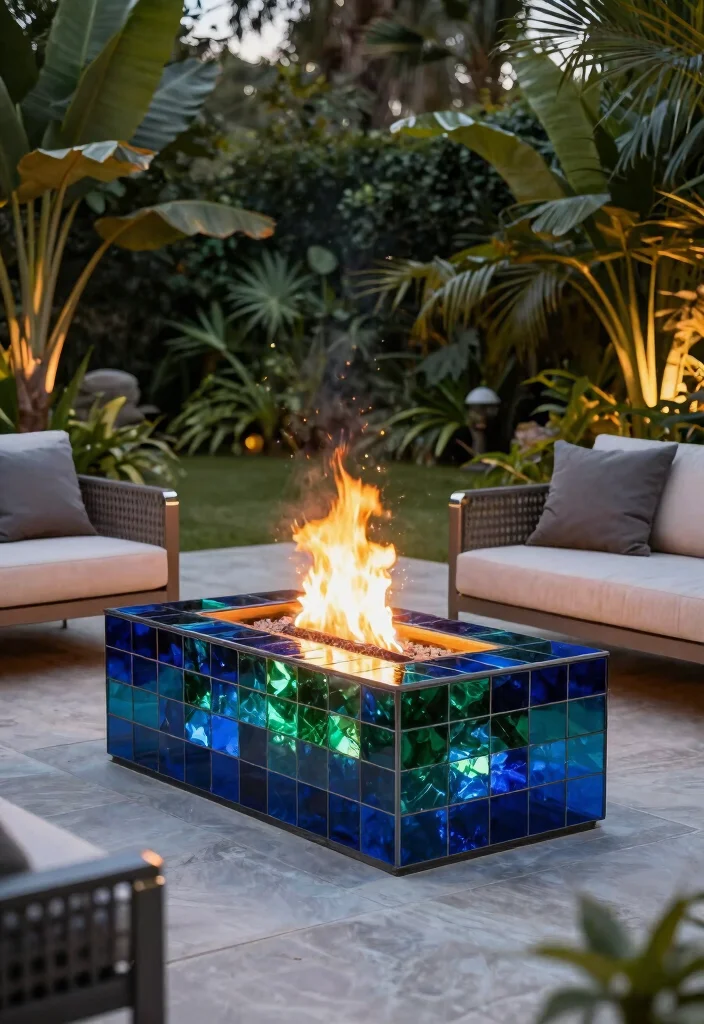 10 Stunning Outdoor Fireplace Tile Ideas (Modern Look) 23 10 Stunning Outdoor Fireplace Tile Ideas Modern Look 3. Sleek Glass Tiles 0