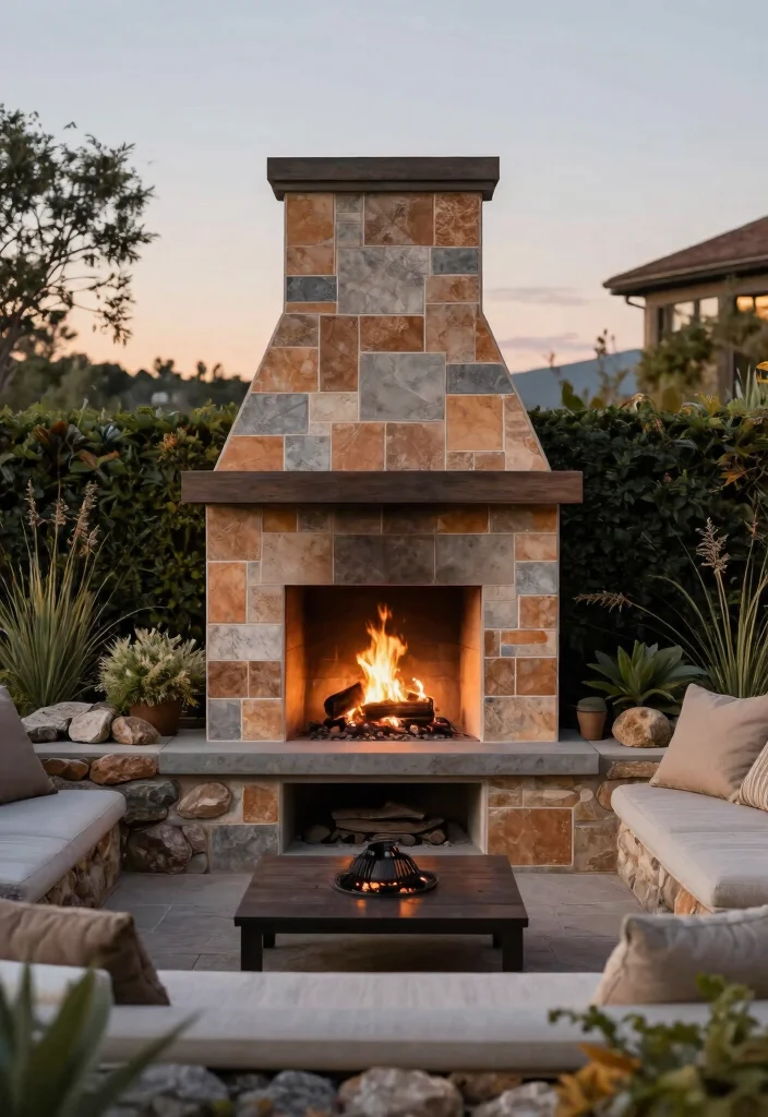 10 Stunning Outdoor Fireplace Tile Ideas (Modern Look) 35 10 Stunning Outdoor Fireplace Tile Ideas Modern Look 5. Subtle Earthy Textures 0