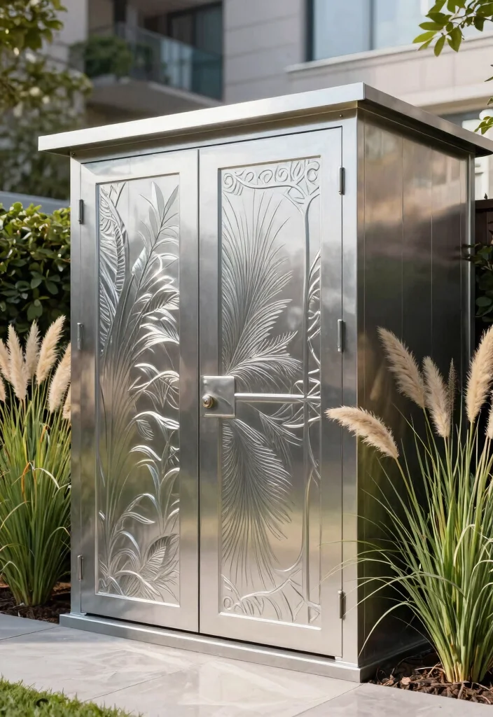 11 Aesthetic Storage Shed Skirting Ideas for a Clean Look 3 11 Aesthetic Storage Shed Skirting Ideas for a Clean Look 3. Decorative Metal Panels 0