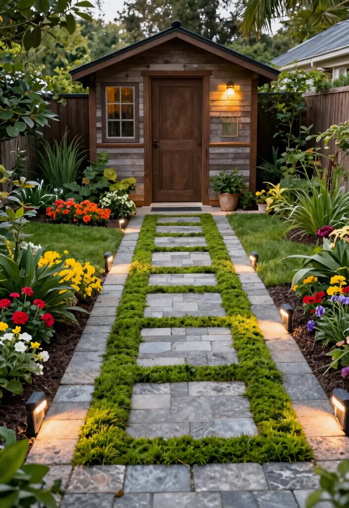 11 Aesthetic Storage Shed Skirting Ideas for a Clean Look 6 11 Aesthetic Storage Shed Skirting Ideas for a Clean Look 6. Paver Pathway Skirting 0