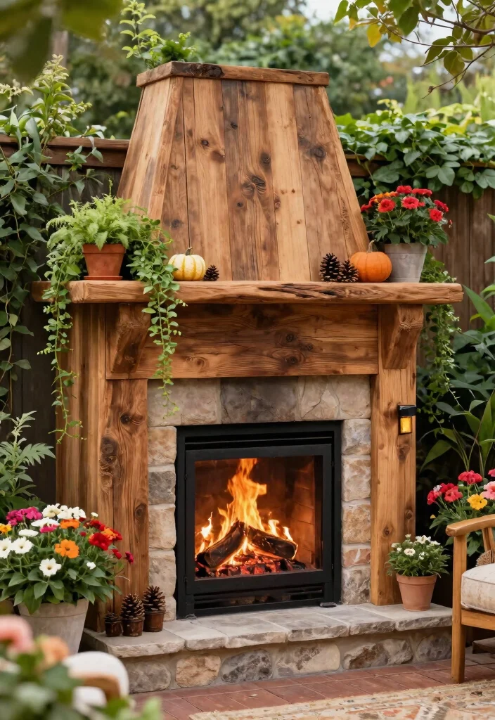 11 Beautiful Outdoor Fireplace Mantle Ideas to Decorate 1 11 Beautiful Outdoor Fireplace Mantle Ideas to Decorate 1. Nature Inspired Wooden Mantles 0