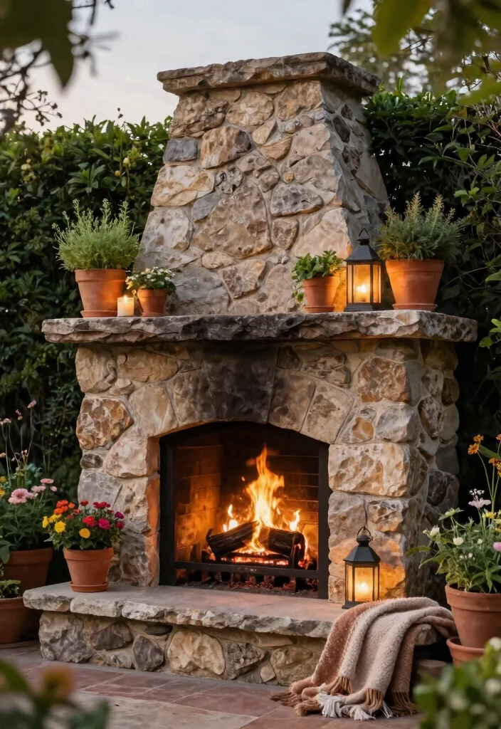 11 Beautiful Outdoor Fireplace Mantle Ideas to Decorate 12 11 Beautiful Outdoor Fireplace Mantle Ideas to Decorate 2. Stone Mantle Elegance 0