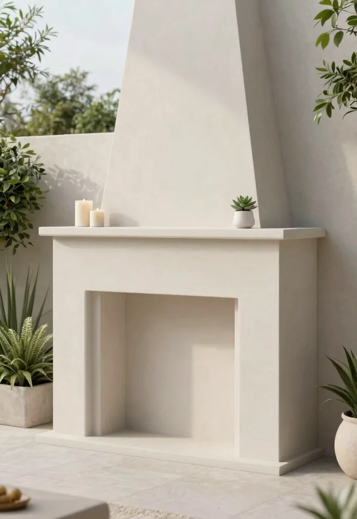 11 Beautiful Outdoor Fireplace Mantle Ideas to Decorate 13 11 Beautiful Outdoor Fireplace Mantle Ideas to Decorate 3. Minimalist Charm 0