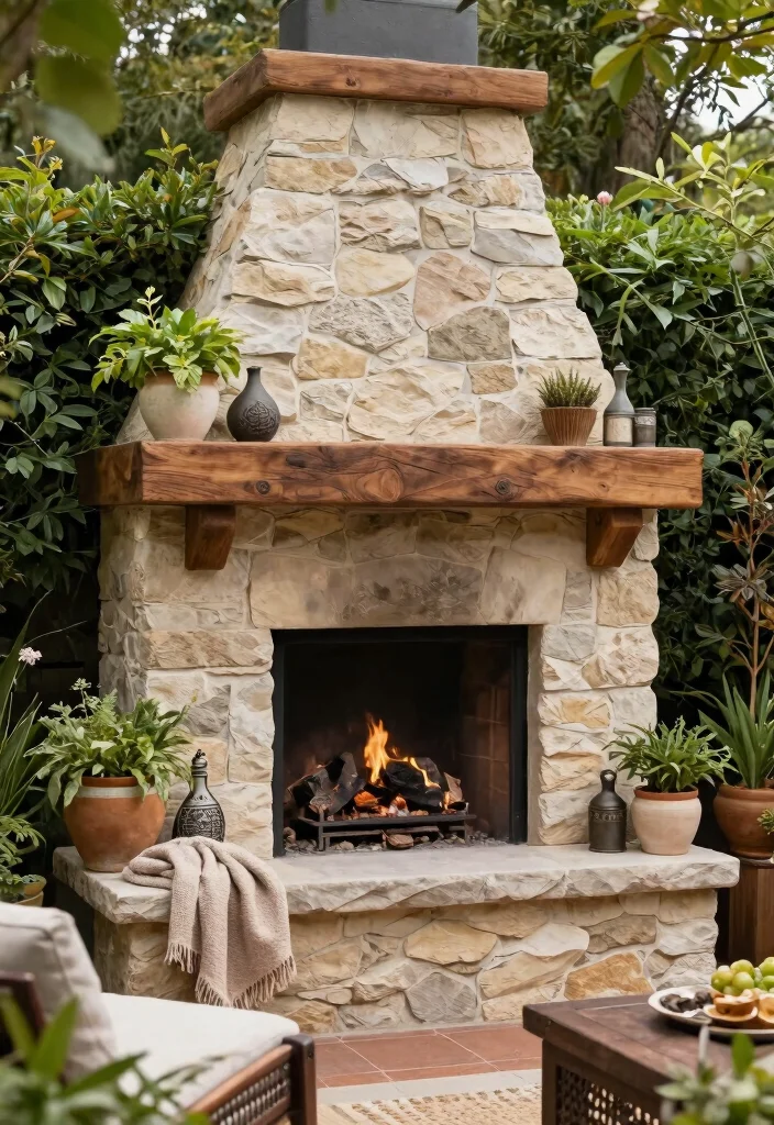 11 Beautiful Outdoor Fireplace Mantle Ideas to Decorate 28 11 Beautiful Outdoor Fireplace Mantle Ideas to Decorate 8. Layered Textures 0