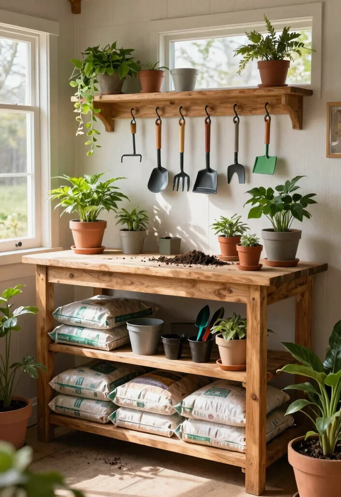 11 Best Lifetime Shed Storage Ideas and Organization 4. Potting Station with Storage 0