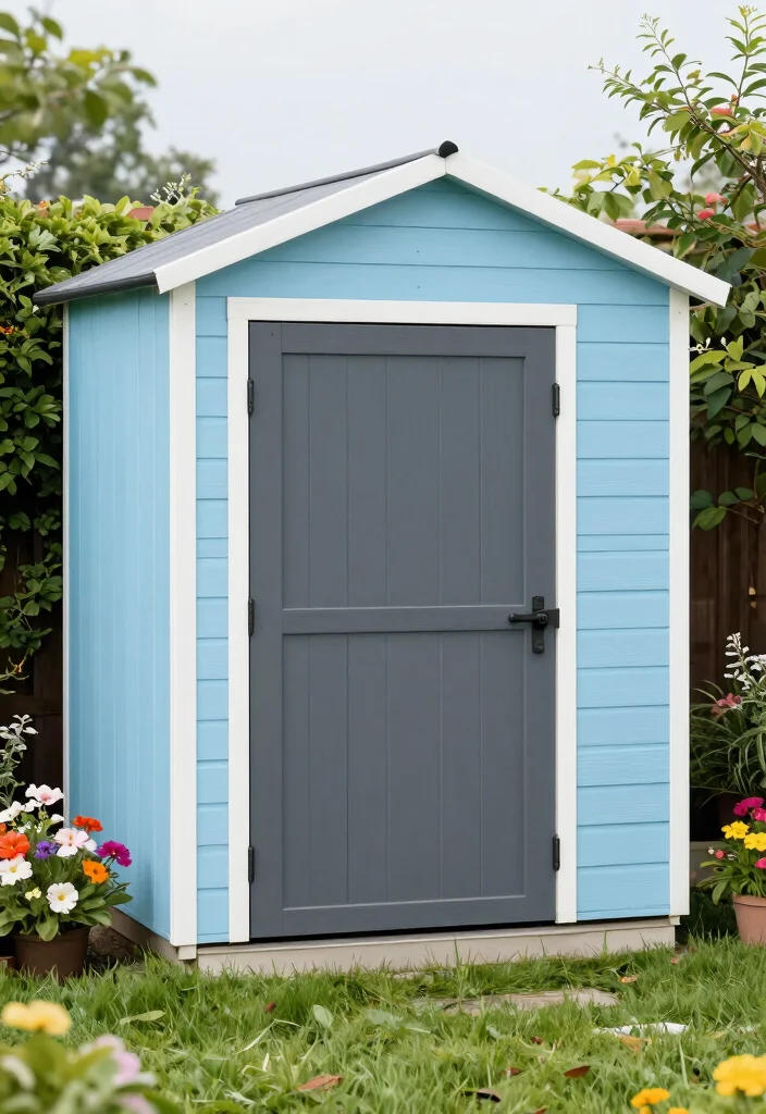 11 Best Storage Shed Paint Ideas to Match Your Home 5. Two Tone Combinations for Visual Interest 0
