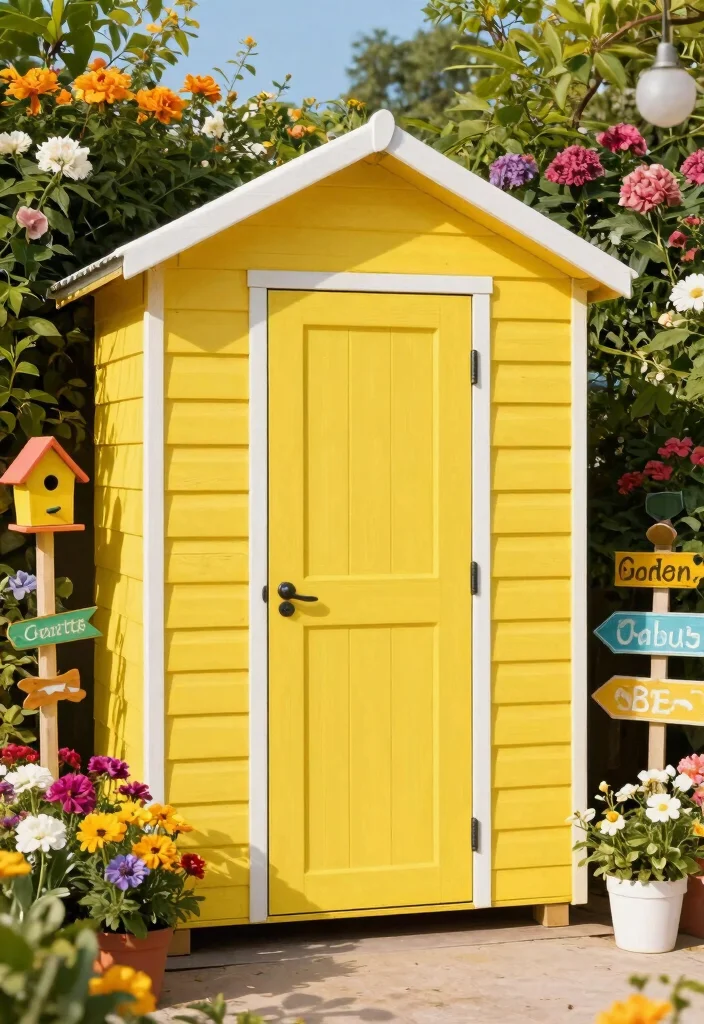 11 Best Storage Shed Paint Ideas to Match Your Home 8. Bright and Cheerful Yellows 0