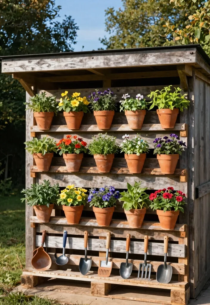 11 Brilliant Pool Shed Organization Ideas for Summer Gear 1. Eco Friendly Vertical Gardening Wall 0