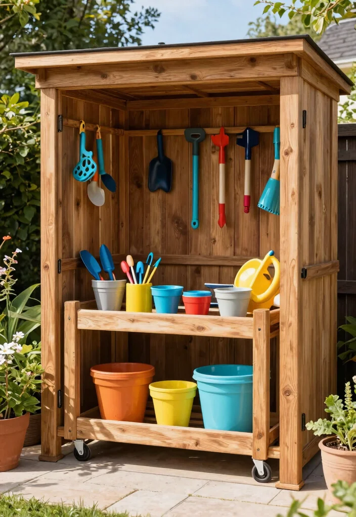 11 Brilliant Pool Shed Organization Ideas for Summer Gear 5. Roll Out Tool Rack 0