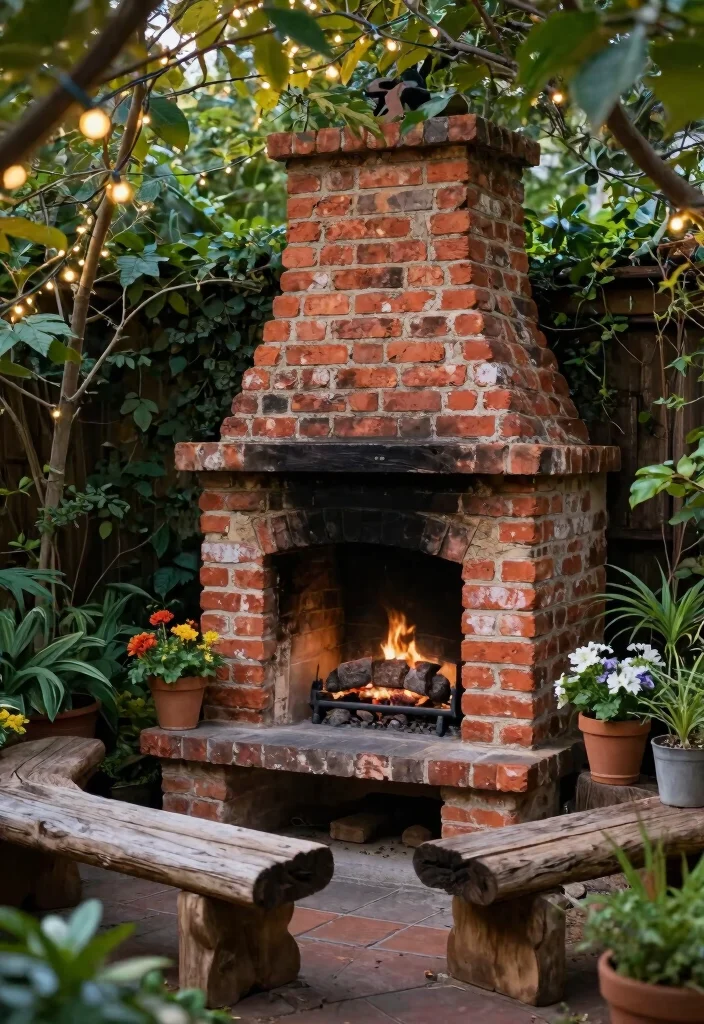 11 Classic Outdoor Brick Fireplace Ideas (Timeless) 1 11 Classic Outdoor Brick Fireplace Ideas Timeless 1. Rustic Corner Fireplace 0