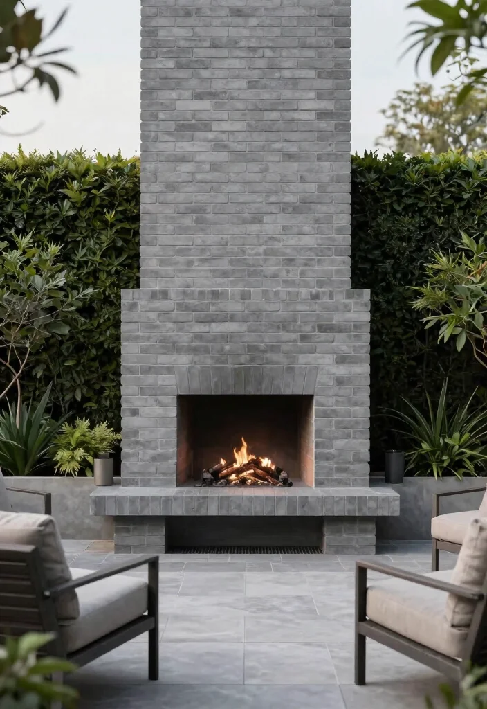 11 Classic Outdoor Brick Fireplace Ideas (Timeless) 2 11 Classic Outdoor Brick Fireplace Ideas Timeless 2. Modern Minimalist Design 0