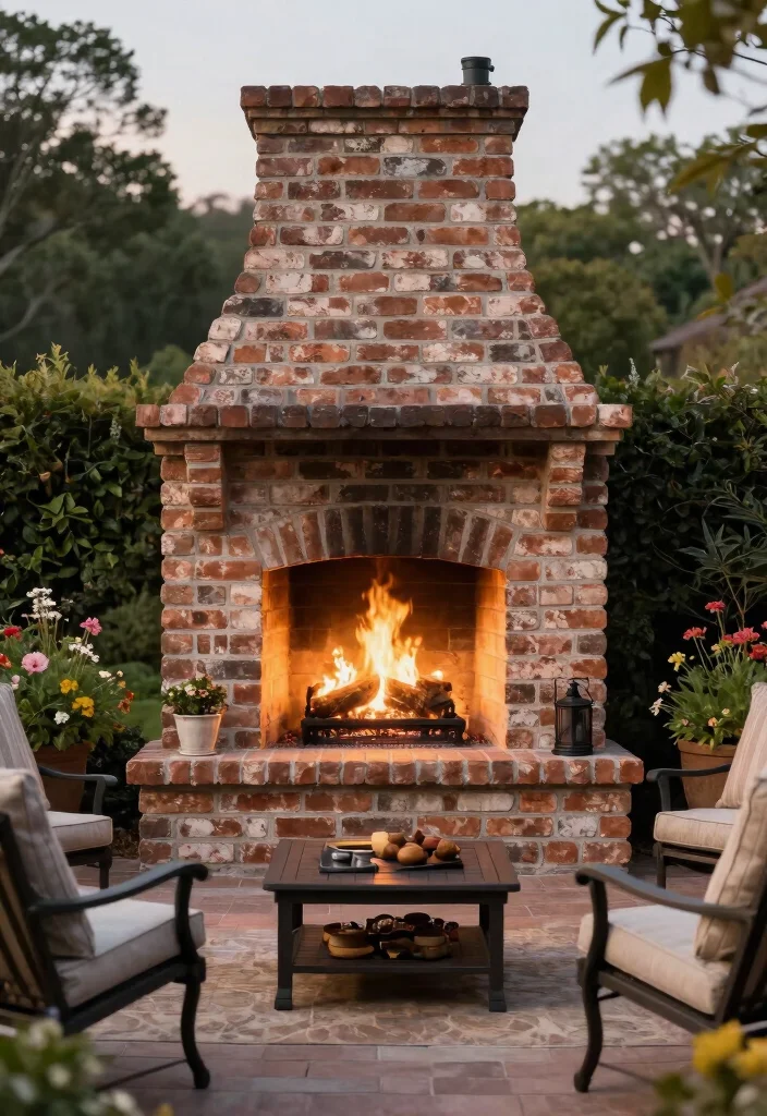 11 Classic Outdoor Brick Fireplace Ideas (Timeless) 7 11 Classic Outdoor Brick Fireplace Ideas Timeless 7. Elevated Hearth Design 0