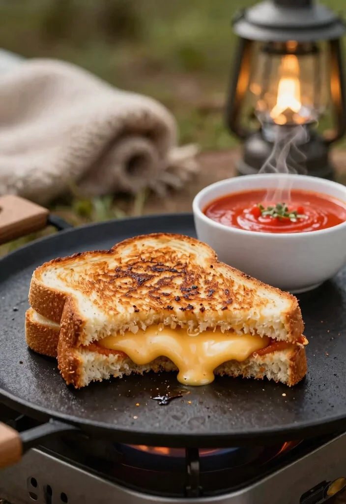 11 Clever Camping Griddle Ideas for Outdoor Adventures 6. Grilled Cheese and Tomato Soup 0