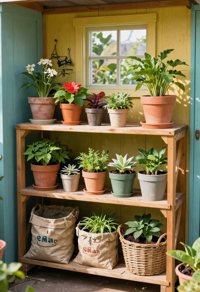11 Clever Shed Interior Ideas for Vertical Gardening Storage Layouts 3. Clever Use of Vertical Space with Shelving 0