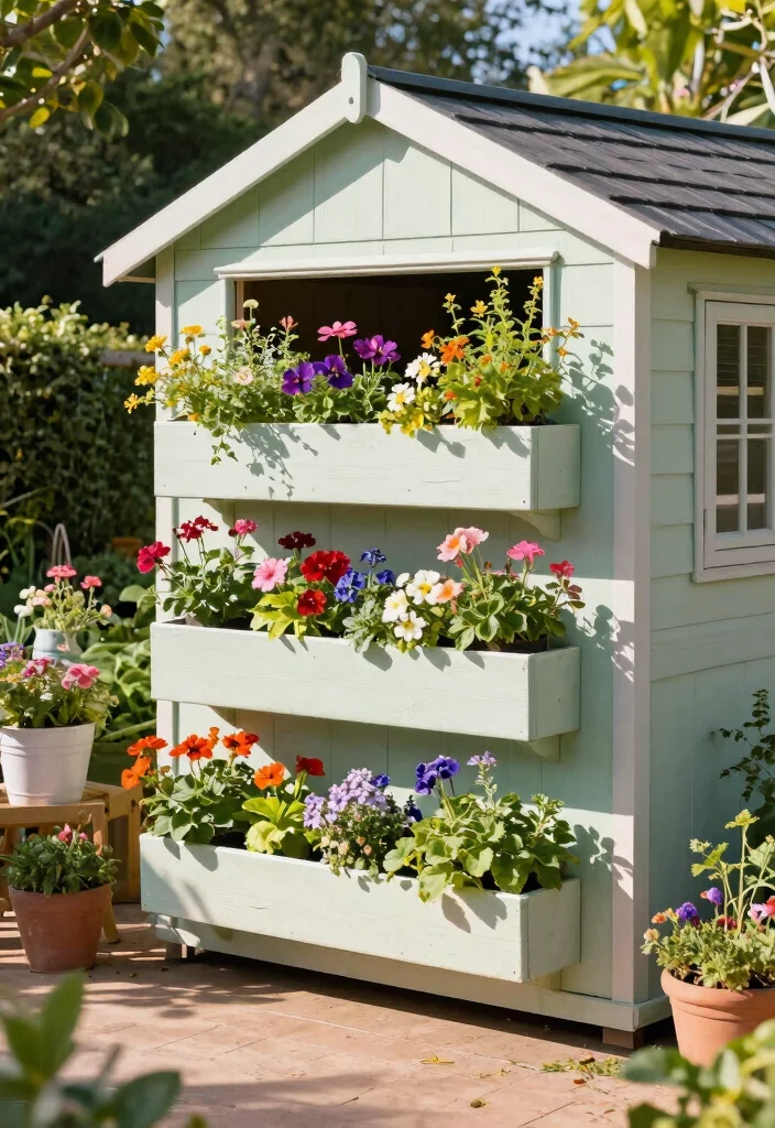 11 Creative Shed Ideas Storage Solutions to End Clutter 8. Vertical Planter Boxes Outside the Shed 0