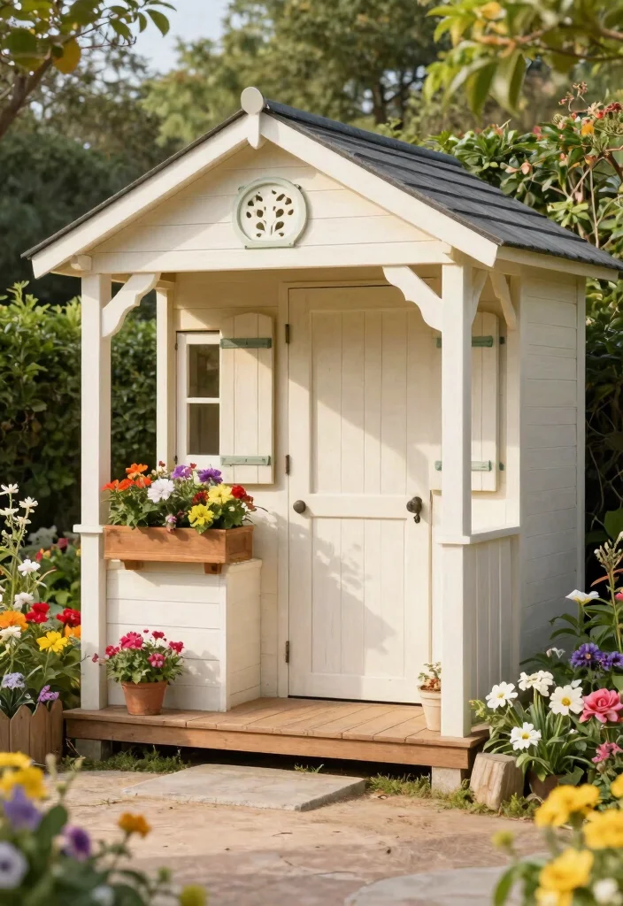 11 Cute Storage Sheds That Look Like House Designs 9. The Charming Cottage Garden 0