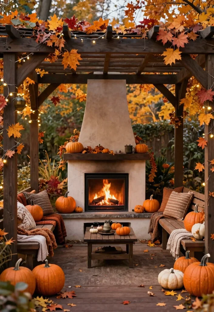 11 Dreamy Outdoor Fireplace Pergola Backyard Ideas 11. Seasonal Decor Changes 0