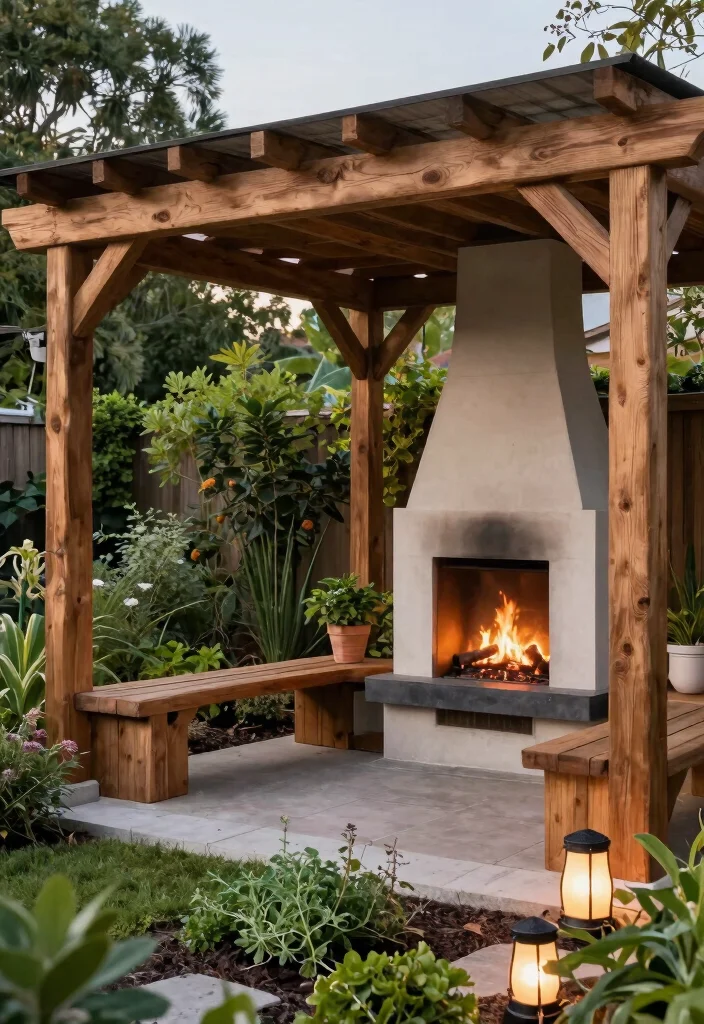 11 Dreamy Outdoor Fireplace Pergola Backyard Ideas 7. Eco Friendly Fire Features 0