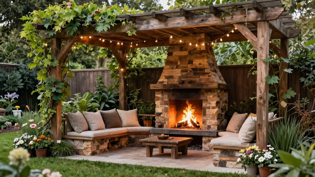 11 Dreamy Outdoor Fireplace Pergola Backyard Ideas