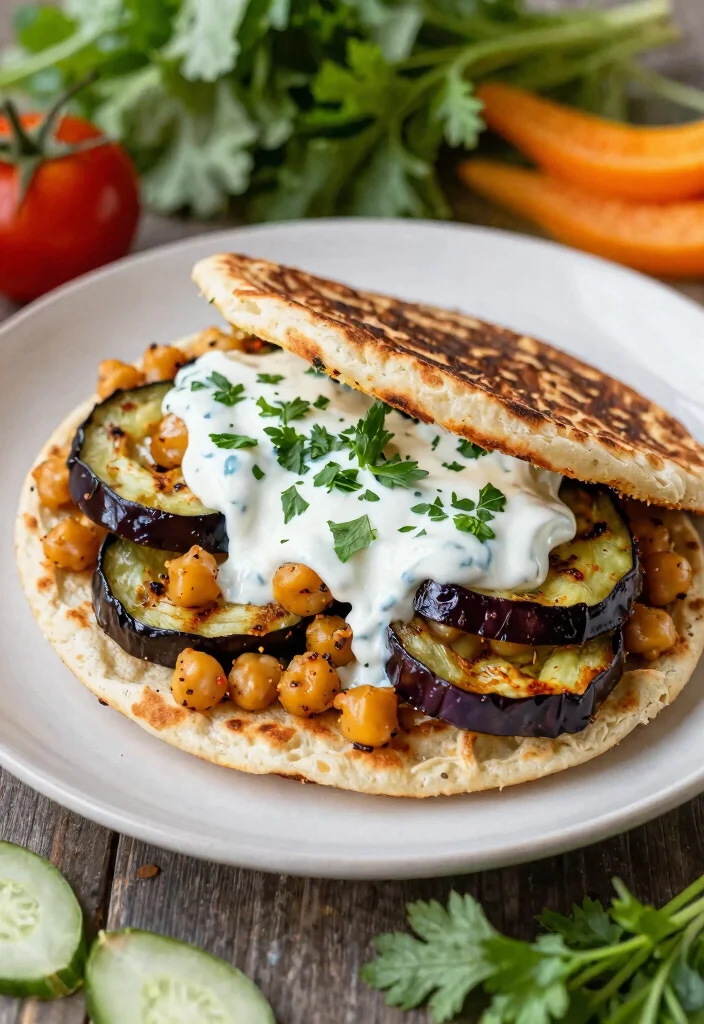 11 Gourmet Griddle Sandwich Ideas Mouthwatering 6. Eggplant Chickpea Bliss 0