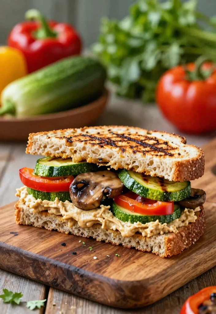 11 Gourmet Griddle Sandwich Ideas Mouthwatering 9. Grilled Vegetable Hummus Panini 0