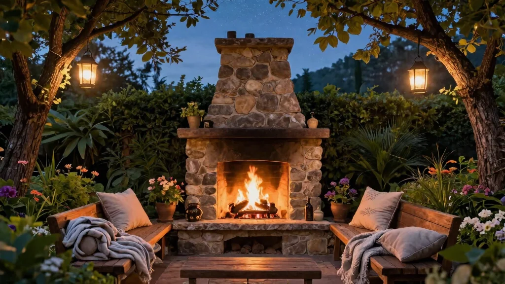 11 Magical Outdoor Fireplace Lighting Ideas for a Cozy Garden Ambiance