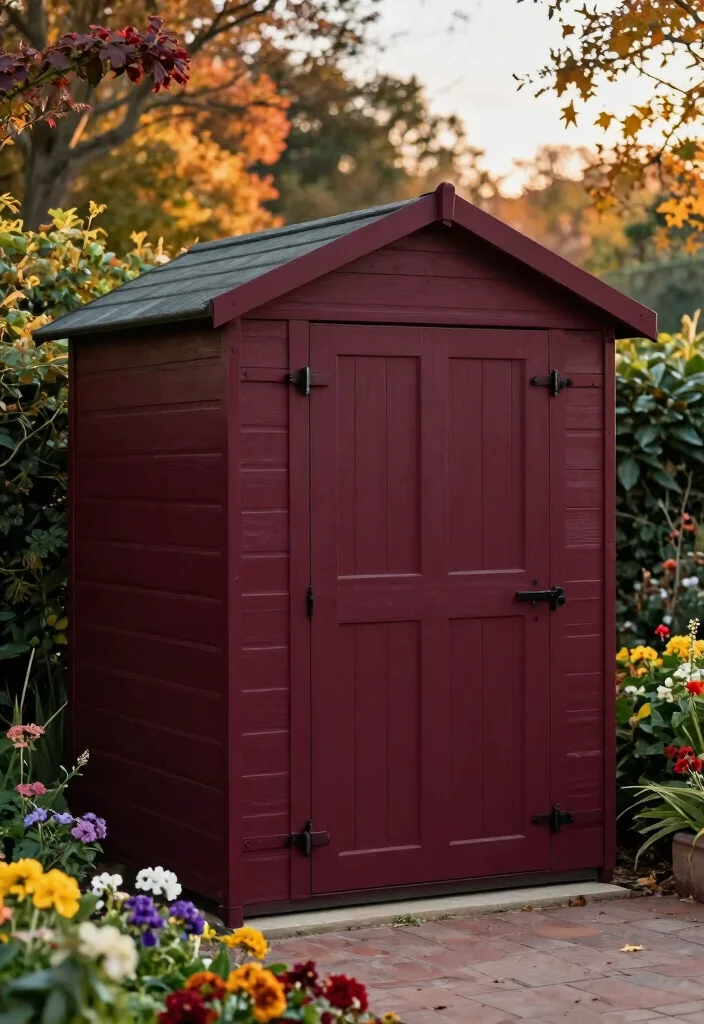 11 Modern Storage Shed Color Ideas for Curb Appeal 60 11 Modern Storage Shed Color Ideas for Curb Appeal 10. Deep Burgundy for a Touch of Luxury 0