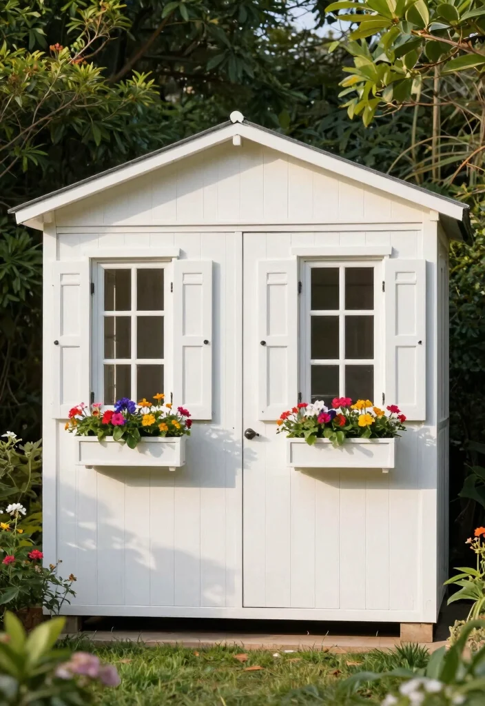 11 Modern Storage Shed Color Ideas for Curb Appeal 35 11 Modern Storage Shed Color Ideas for Curb Appeal 5. Classic White for Timeless Elegance 0