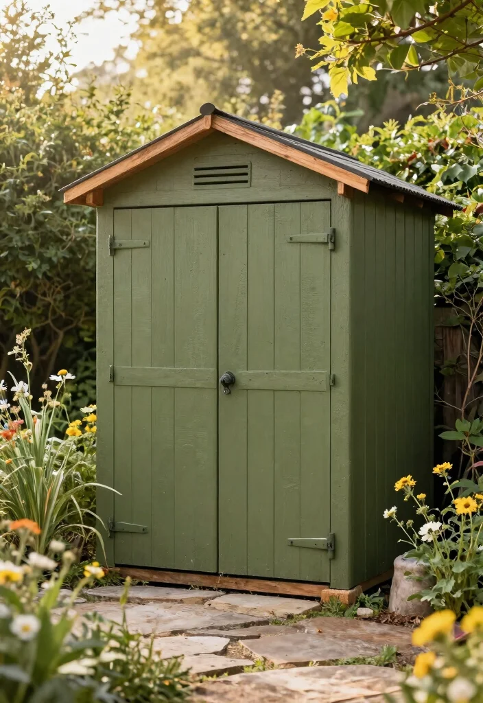 11 Modern Storage Shed Color Ideas for Curb Appeal 48 11 Modern Storage Shed Color Ideas for Curb Appeal 8. Earthy Olive Green for a Rustic Vibe 0
