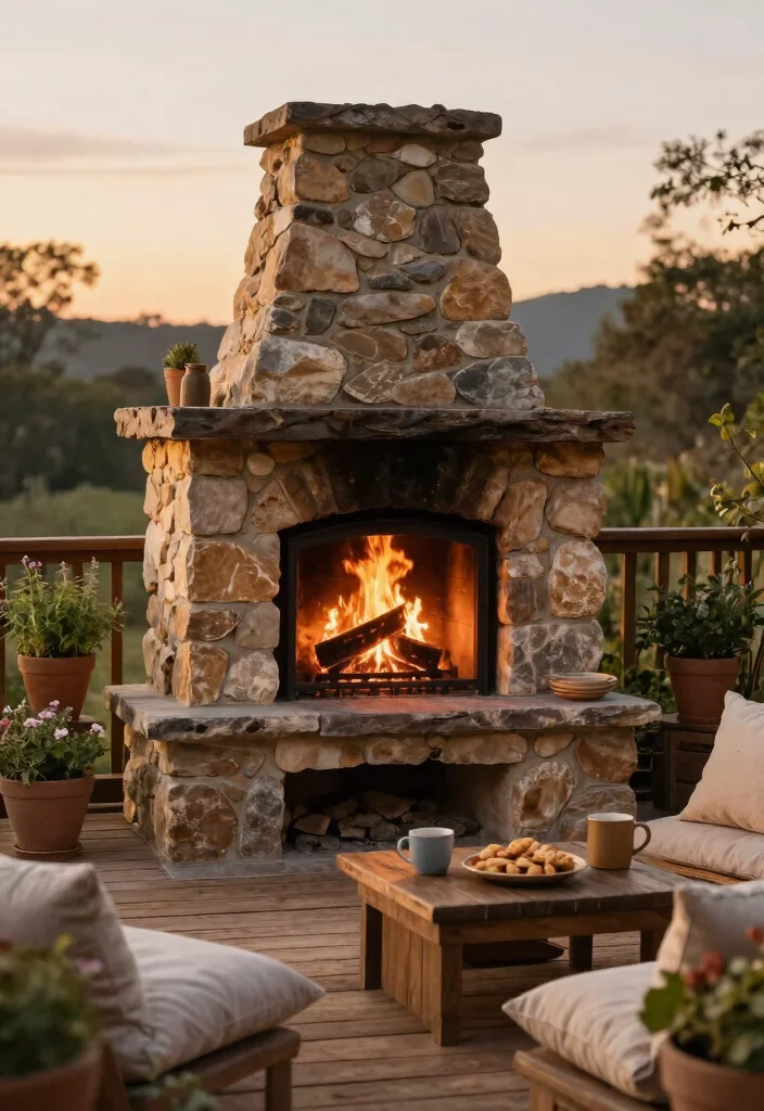 11 Outdoor Fireplace Ideas for Covered Decks and Screened-in Porches 1 11 Outdoor Fireplace Ideas for Covered Decks and Screened in Porches 1. Rustic Stone Fireplace 0