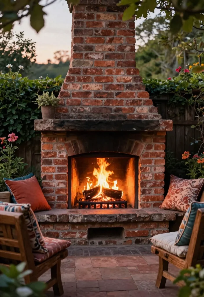 11 Outdoor Fireplace Ideas for Covered Decks and Screened-in Porches 3 11 Outdoor Fireplace Ideas for Covered Decks and Screened in Porches 3. Cottage Charm with a Brick Fireplace 0