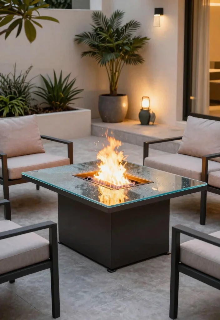 11 Outdoor Fireplace Ideas for Covered Decks and Screened-in Porches 4 11 Outdoor Fireplace Ideas for Covered Decks and Screened in Porches 4. Fire Pit Table Combination 0