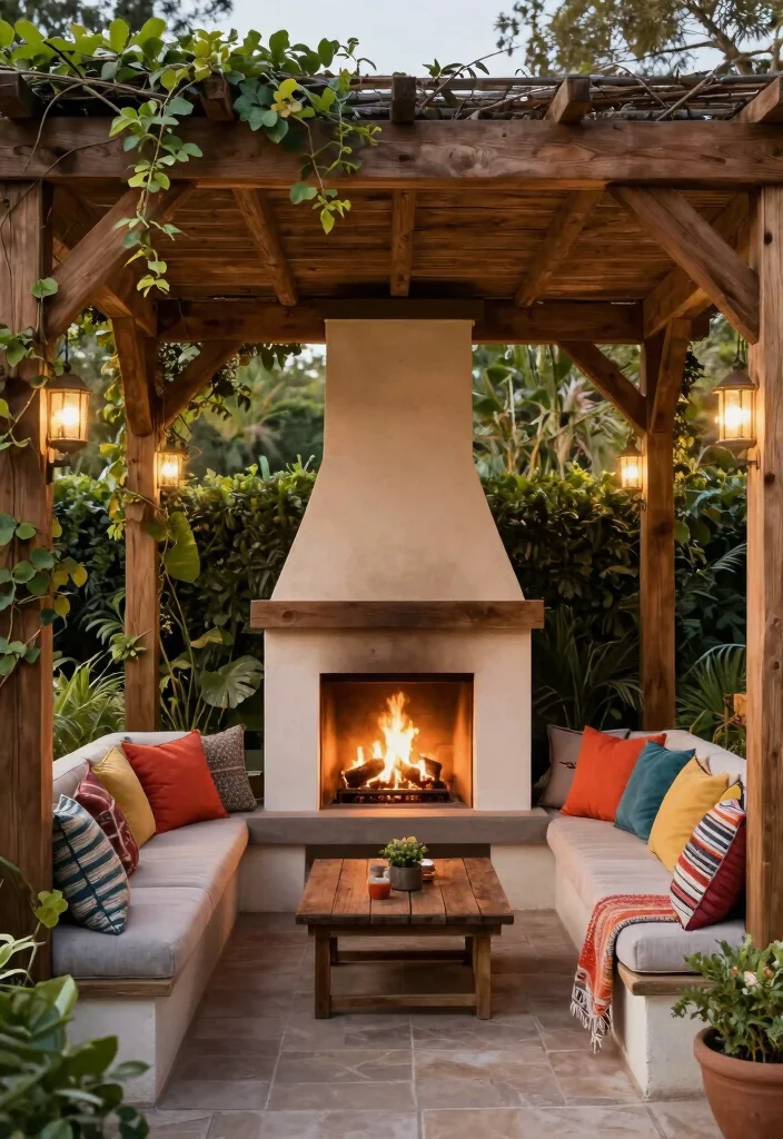 11 Outdoor Fireplace Ideas for Covered Decks and Screened-in Porches 5 11 Outdoor Fireplace Ideas for Covered Decks and Screened in Porches 5. Outdoor Fireplace with a Pergola 0