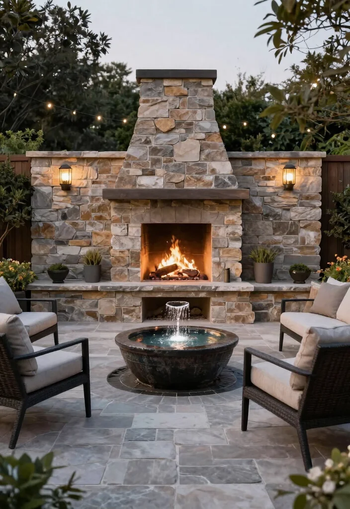 11 Outdoor Patio Concepts with Fireplace Retaining Walls 10. Fire and Water Features 0