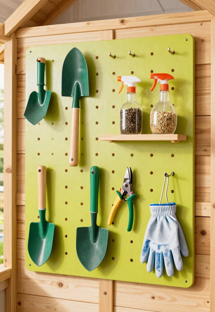 11 Simple 10x12 Storage Shed Organization Ideas for Vertical Gardening 2. Pegboards for Tools 0