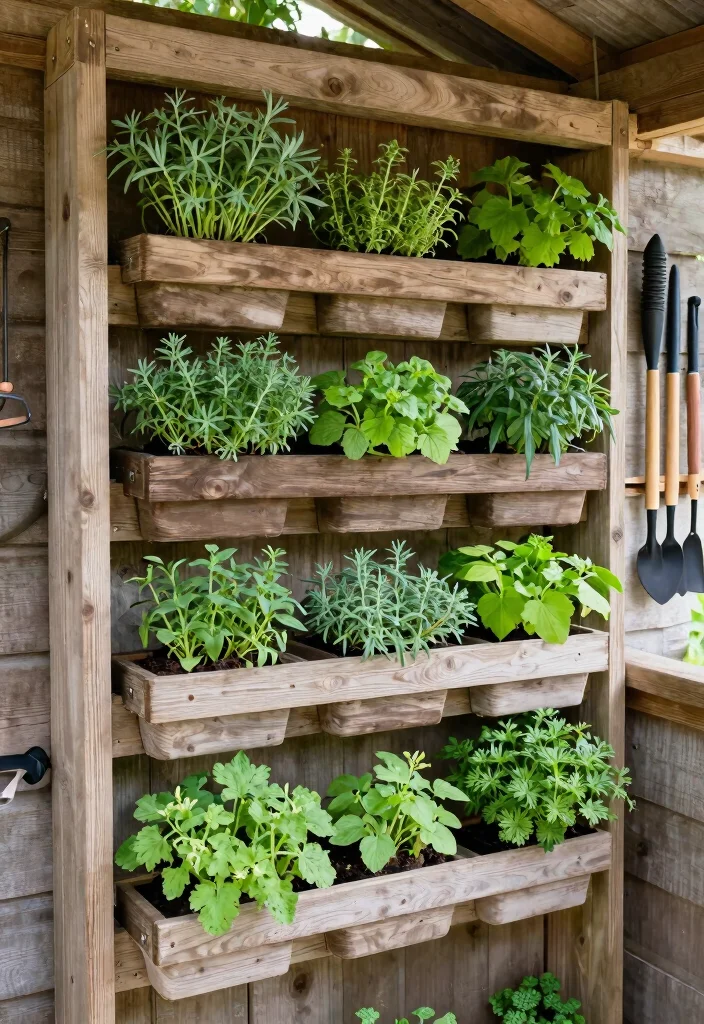 11 Simple 10x12 Storage Shed Organization Ideas for Vertical Gardening 6. Vertical Herb Gardens 0