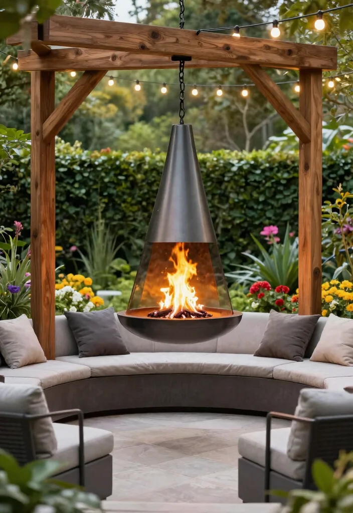 11 Sleek Outdoor Fireplace Designs for a Modern Aesthetic 3 11 Sleek Outdoor Fireplace Designs for a Modern Aesthetic 3. Suspended Fireplaces 0