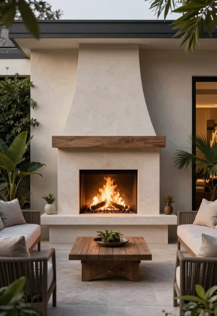 11 Sleek Outdoor Fireplace Designs for a Modern Aesthetic 5 11 Sleek Outdoor Fireplace Designs for a Modern Aesthetic 5. Integrated Fireplaces 0