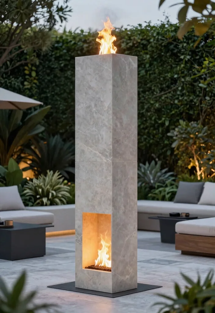 11 Sleek Outdoor Fireplace Designs for a Modern Aesthetic 6 11 Sleek Outdoor Fireplace Designs for a Modern Aesthetic 6. Outdoor Fireplace Columns 0