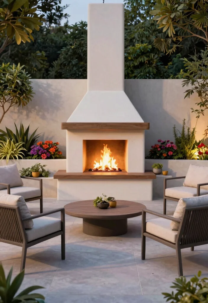 11 Sleek Outdoor Fireplace Designs for a Modern Aesthetic 7 11 Sleek Outdoor Fireplace Designs for a Modern Aesthetic 7. Modular Outdoor Fireplaces 0